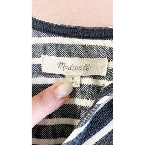 Madewell Striped Mini Slip Dress Tan/Black/White Size Small - Picture 3 of 9